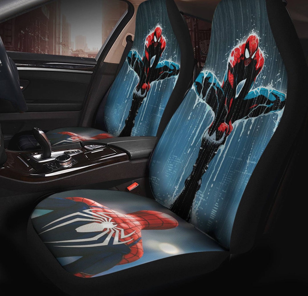 Spider Man Car Seat Covers Set Spider Man Peter Parker Car Etsy