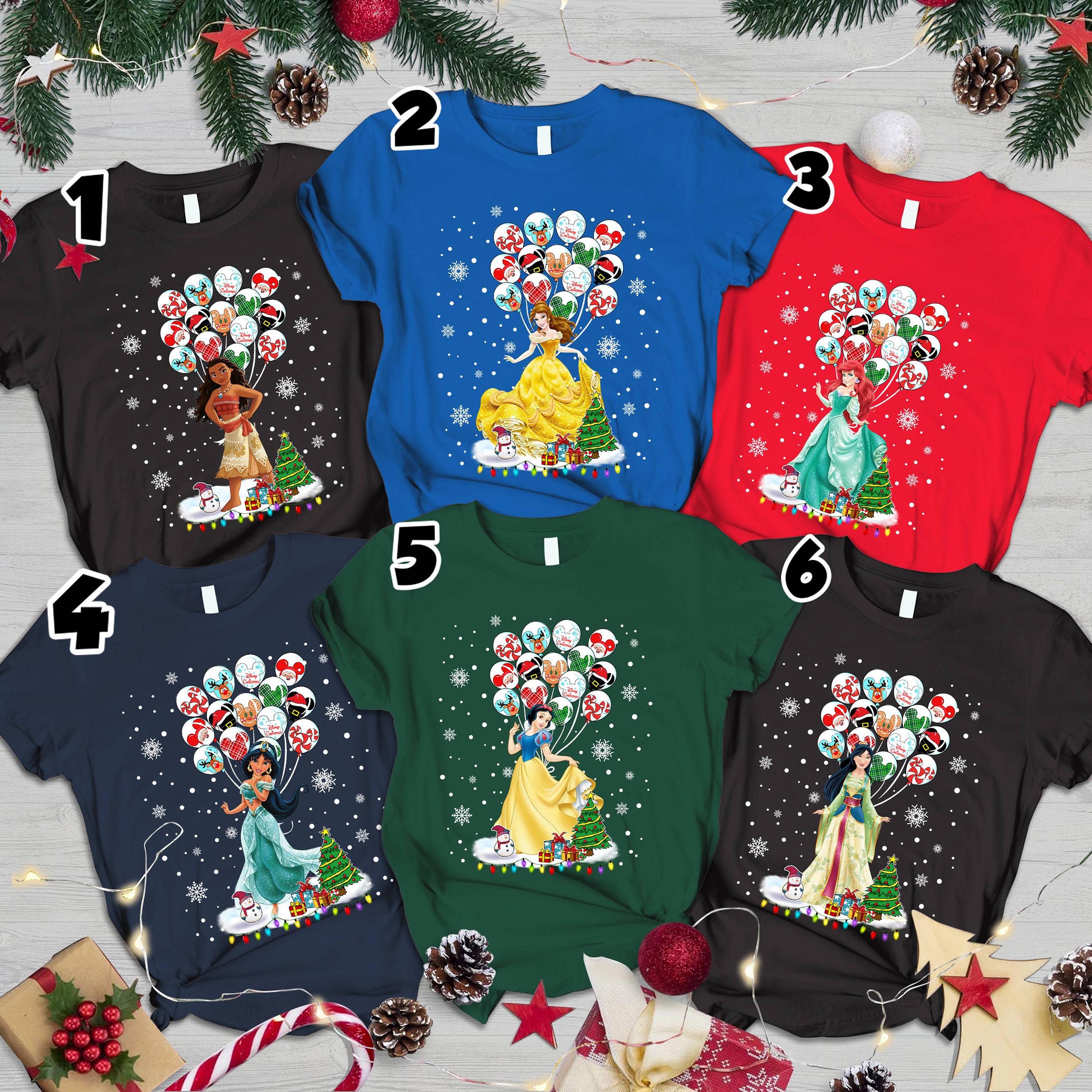 Discover Disney Princess Christmas Shirt, Xmas Princess Shirt, Christmas Light Shirt