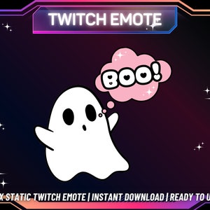 1 Twitch Emote | Ghost Twitch Emote | Boo Ghost Emote | Funny Emote | Cute Twitch Emote | Instant Download | Ready To Use | For Streamers