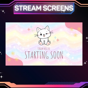 5 x ANIMATED Cute Kitty Stream Screens | Animated Starting Soon | Be Right Back | Stream Offline | Streamer Screens | Stream Screens |