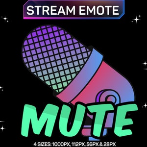1 Twitch Emote, Mute Mic Emote, Funny Emote, Mute Mic Channel Point Icon, Discord Emote, Kick Emote, For Streamers, Instant Download