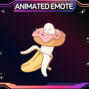 Animated Emote, Donut Banana Emote, Donut Emote, Banana Twitch Emote, Funny Emote, Discord Emote, For Streamers, Rude Emote, NSFW Emote