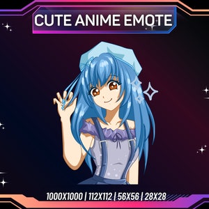 Animated Twitch Emote, Anime Girl Emote, Twitch Emote | PNG | Transparent Background | Streaming Emote | Instant Download | Ready To Use