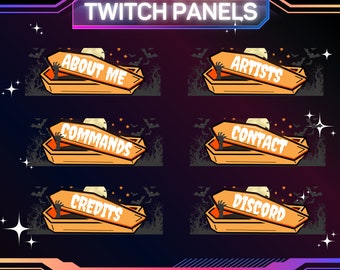 Halloween Coffin Twitch Panels | 30 Ready-To-Use Stream Panels (Instant Download)
