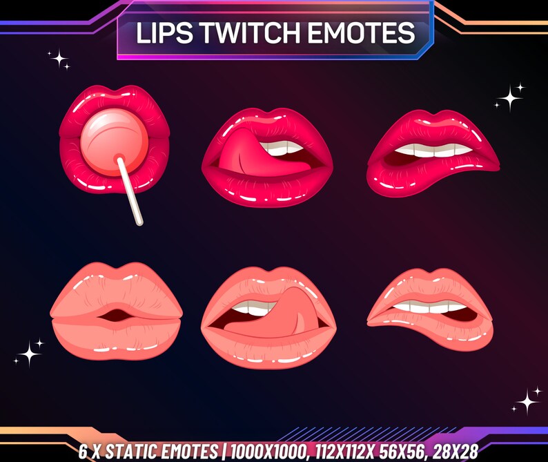 6 Twitch Emotes Lips Twitch Emotes Lollipop Emote Funny Emotes Cute