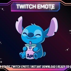 1 Twitch-Emote | Stitch Twitch Emote | Boba-Emote | Lustiges Emote | Süßes Twitch-Emote | Sofortiger Download | Gebrauchsfertig | Für Streamer |