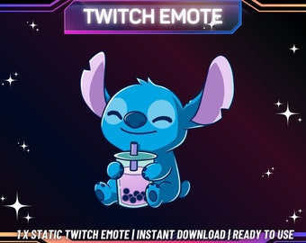 1 émoticône Twitch | Emote Twitch de couture | Émoticône Boba | Émoticône drôle | Emote Twitch mignon | Téléchargement instantané | Prêt à l'emploi | Pour les streamers |