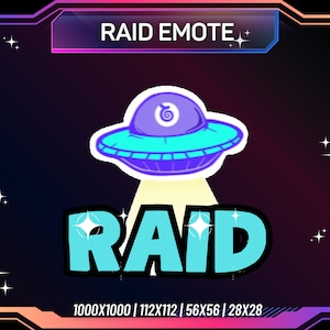 Animated Twitch Emote, Alien Raid, Twitch Emote | PNG | Transparent Background | Streaming Emote | Instant Download | Ready To Use
