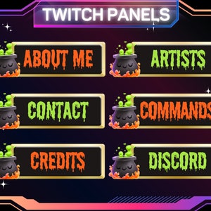 30 x Cauldron Twitch Panels | Stream Panels | Twitch Panels | Ready To Use | Instant Download | For Streamers | Halloween Twitch Panels