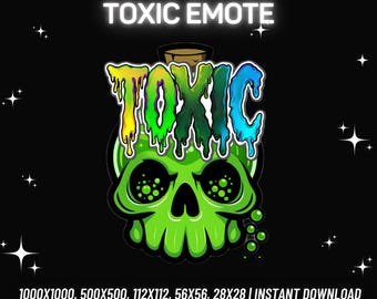 Toxic Skull Emote | Twitch Emote | Kick Emote | Discord Emote | Youtube Emote | Funny Twitch Emote | Streamer Emote | Instant PNG Download