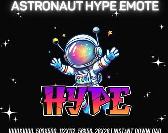 Astronaut Hype Emote | Streamer Twitch/Kick/Discord (PNG Download)
