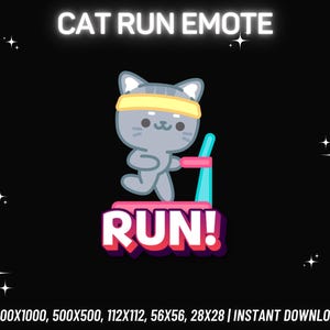 Cute Cat Treadmill Emote, Twitch Emote, Kick Emote, Discord Emote, Youtube Emote, Funny Twitch Emote , Streamer Emote, Instant PNG Download