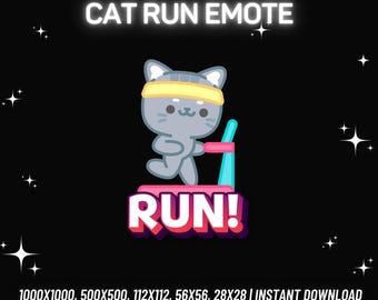 Cute Cat Treadmill Emote, Twitch Emote, Kick Emote, Discord Emote, Youtube Emote, Funny Twitch Emote , Streamer Emote, Instant PNG Download