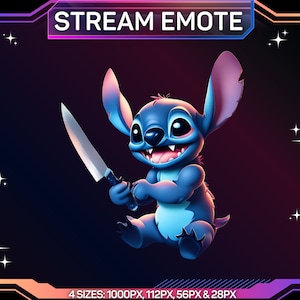 1 Twitch Emote, Stitch Emote, Stitch Messer Emote, Stitch Emote, Discord Emote, Kick Emote, Für Streamer, Instant Download