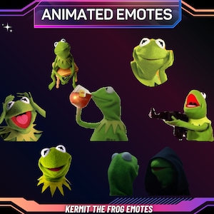 Animated Twitch Emote Pack, Kermit Twitch Emotes, Funny Emotes, Rude Emotes, Emote Pack | Animated Emote | Instant Download | GIF | Static