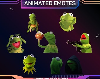 Animated Twitch Emote Pack, Kermit Twitch Emotes, Funny Emotes, Rude Emotes, Emote Pack | Animated Emote | Instant Download | GIF | Static