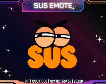 Animiertes Twitch Emote, SUS, Hübsche Sus | Twitch Emote | Kick Emote | Animierte Emote | Sofortdownload | Für Luftschlangen | Gebrauchsfertig