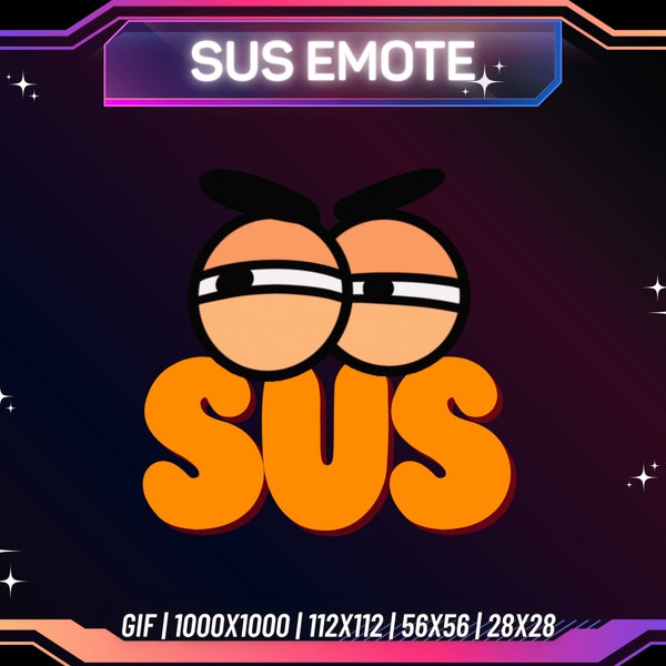 Geanimeerde Twitch-emote, SUS, Pretty Sus | Twitch-emote | Kick-emote | Stream geanimeerde emote | Direct downloaden | Voor streamers | Klaar voor gebruik