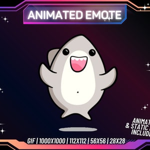 Animated Twitch Emote, Shark Emote, Dancing Shark Emote, Twitch Emote | Streamer | Transparent Emotes | Streaming Emote | Instant Download