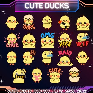 Emote Pack for Streamers | Cute Duck | Discord Emotes | Cute Twitch Emotes | Emote Pack  | Twitch Emote | Animated Emotes