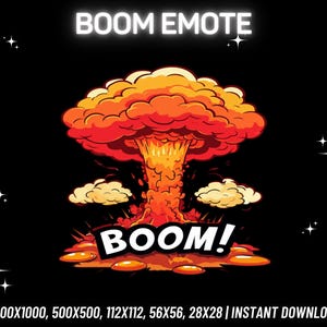 Boom Twitch Emote | Twitch Emote | Kick Emote | Discord Emote | Youtube Emote | Static Emote | Streamer Emote | Instant PNG Download