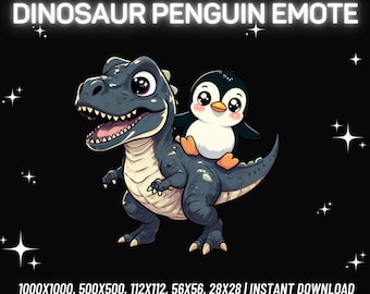 Dinosaur Penguin Emote | Twitch, Discord, YouTube (Instant PNG Download)