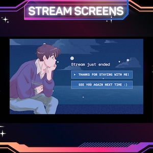 4 x ANIMATED Kawaii Anime Stream Screens | Starting Soon | Be Right Back | Stream Offline | Streamer Screens | Twitch Stream Screens