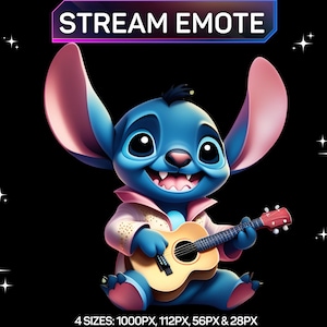 1 Twitch Emote, Stitch Emote, Elvis Dress Up Stitch Emote, Cute Stitch Emote, Discord Emote, Kick Emote, For Streamers, Instant Download