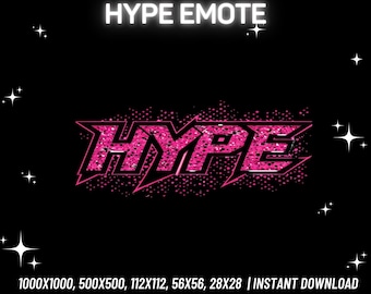 Pink Hype Text Emote | Streamer Emote (Instant PNG Download)