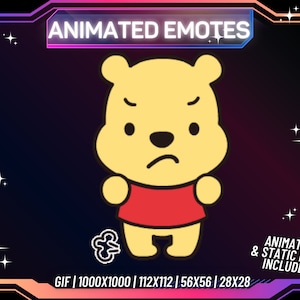 Animated Twitch Emote, Angry Pooh Bear Emote, Cute Twitch Emote | PNG | Transparent Background | Streaming Emote | Instant Download