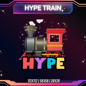 Emote animata Hype Train / Emote Twitch / Emote Kick / Emote Discord / Emote Youtube / Emote animata in streaming / Download istantaneo / Hype