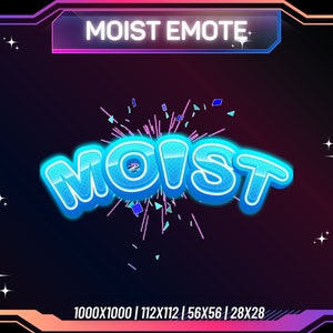 Animiertes Twitch Emote, Feuchtes Emote, Text Emote, blaues Twitch Emote | PNG | Transparenter Hintergrund | Streaming Emote | Sofort Download