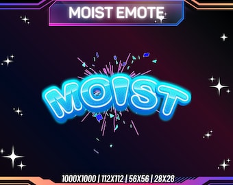 Animiertes Twitch Emote, Feuchtes Emote, Text Emote, blaues Twitch Emote | PNG | Transparenter Hintergrund | Streaming Emote | Sofort Download