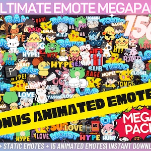 ULTIMATE Twitch Emote Megapack For Streamers, Twitch Emotes, Animated Twitch Emotes, Funny Twitch Emotes, Cute Twitch Emotes, Megapack