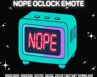 Funny Nope Oclock Emote for Twitch, Kick, Discord, Youtube (Instant PNG Download)