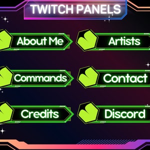 30 x Neon Green Twitch Panels | Streaming Panels | Twitch | Kick | Youtube | Basic Stream Panels | Instant Download | Streamers About Me
