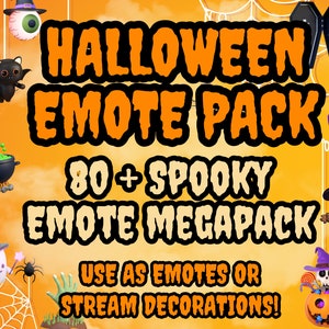 HALLOWEEN Emote Pack, 80+ Halloween Themed Emotes For Streamers, Twitch Emotes, Kick Emotes, Youtube Emote, Discord Emote, Twitch Emote Pack