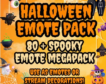 80種類以上のハロウィン配信用エモートパック、Twitch、Discord、Kick（PNGファイル）