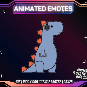 Animiertes Twitch Emote, tanzender Dinosaurier Twitch Emote, niedliches Twitch Emote | PNG | Transparenter Hintergrund| Streaming Emote | Sofort Download