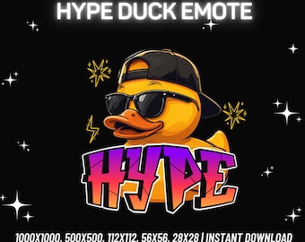 Hype Duck Stream Emote | Twitch, Discord, YouTube (Instant PNG Download)