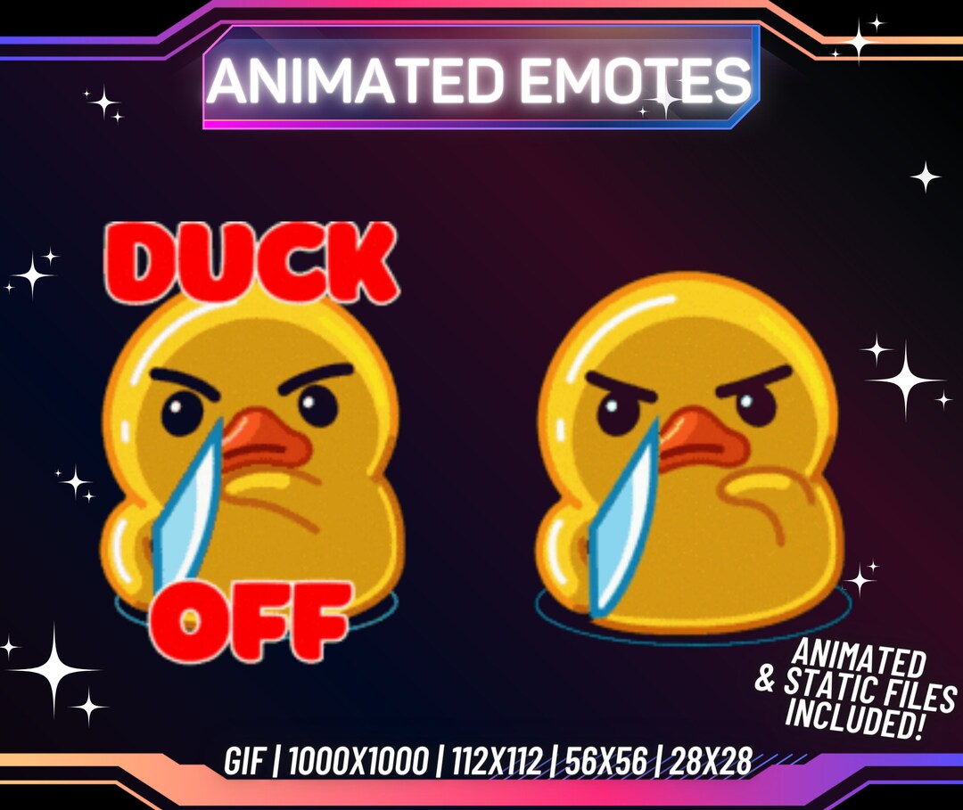 Animated Twitch Emote, Funny Duck Emote, Duck Twitch Emote, Animated