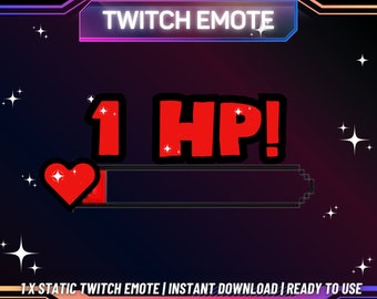 1HP Twitch Emote | Funny Static Emote (Instant Download)