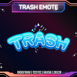 Emote animata TRASH / Emote Twitch / Emote Kick / Emote Discord / Emote Youtube / Emote Stream animato / Download istantaneo / Per gli streamer