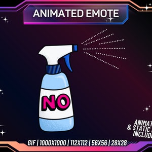 Animated Twitch Emote, No Emote, Spray Emote, Twitch Emote | PNG | Transparent Background | Streaming Emote | Instant Download