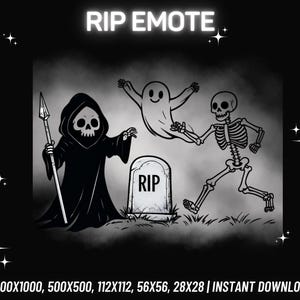 RIP Skeleton Emote | Twitch Emote | Kick Emote | Discord Emote | Youtube Emote | Funny Twitch Emote | Streamer Emote | Instant PNG Download