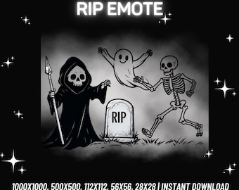 RIP Skeleton Emote | Funny Twitch Streamer Emote (Instant PNG Download)