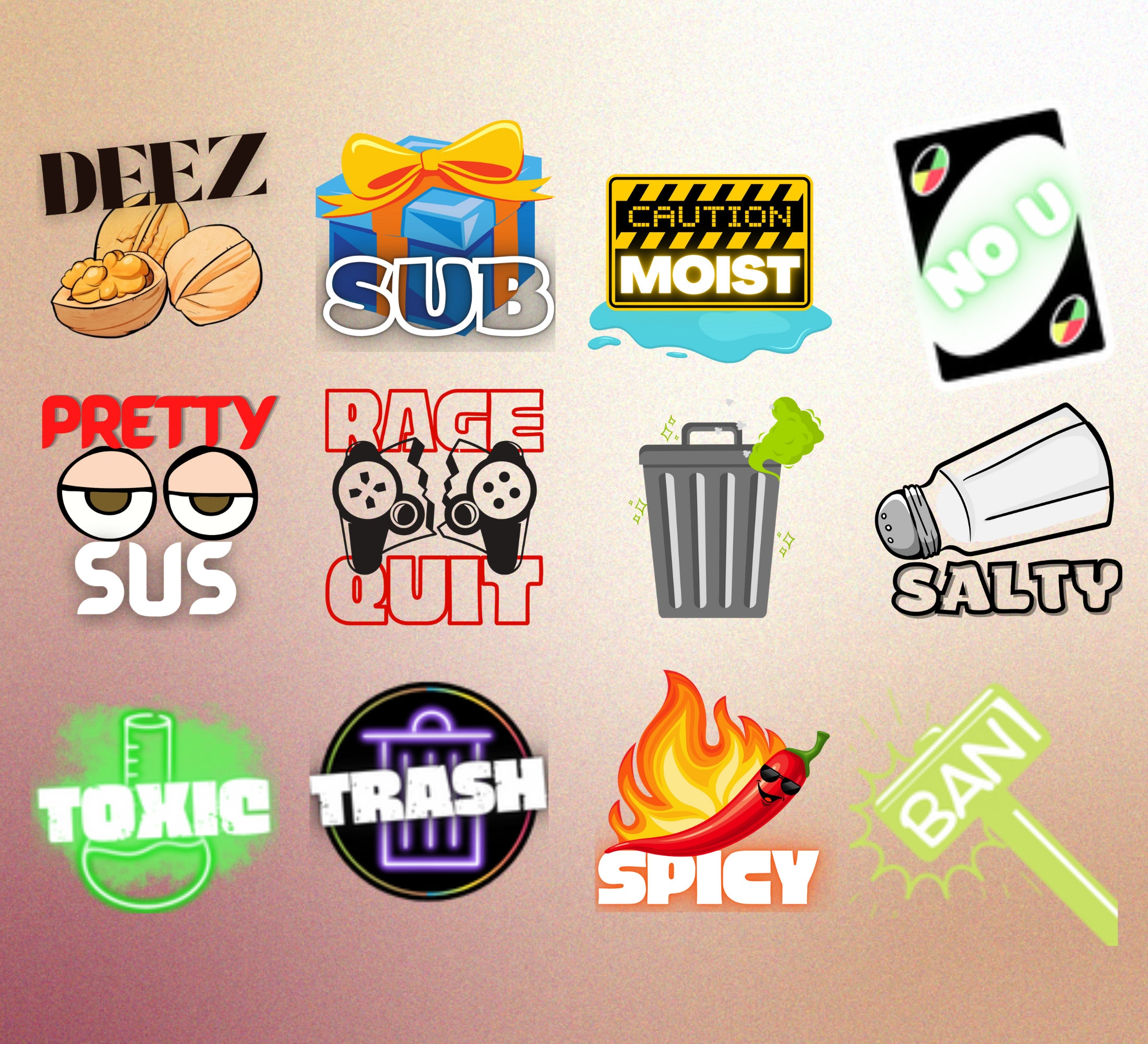 EMOTE MEGAPACK 100 Emotes for Streamers Twitch Emotes Kick Emotes Youtube Emotes Streaming