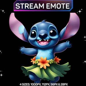 1 Twitch Emote, Stitch Emote, Dancing Hula Stitch Emote, Cute Stitch Emote, Discord Emote, Kick Emote, For Streamers, Instant Download