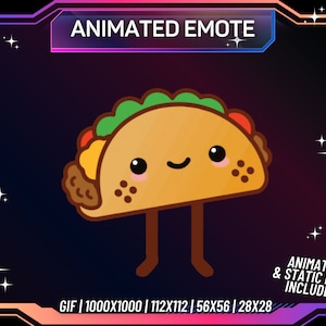 Animated Twitch Emote, Dancing Taco Emote, Taco Emote, Twitch Emote | PNG | Transparent Background | Streaming Emote | Instant Download