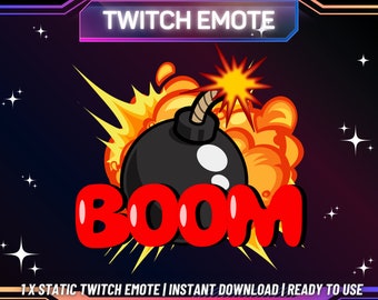 Boom Twitch Emote, Funny Streaming Emote (Digital Download)